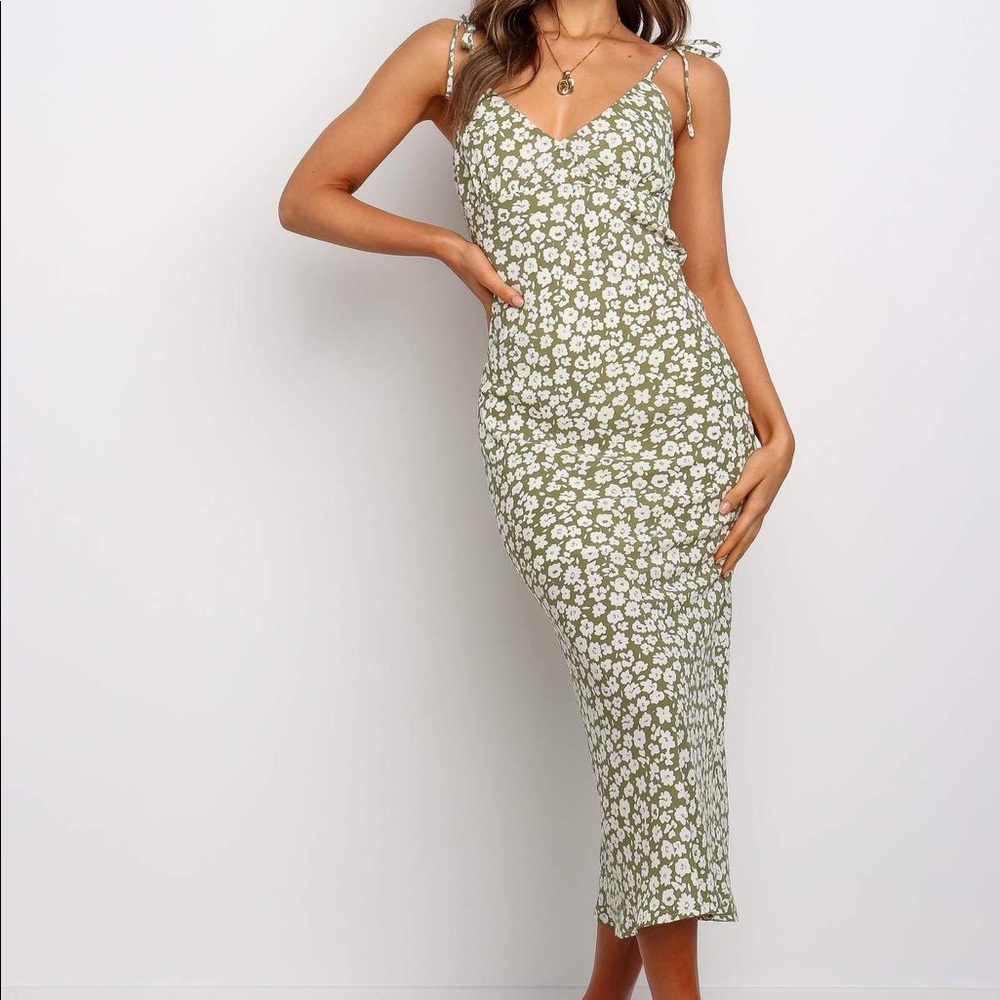 Petal and Pup Blair’s Green Floral Midi Dress